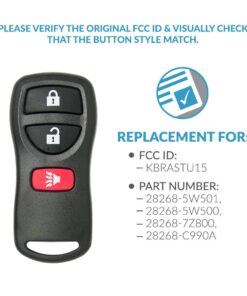 Keyless2Go Replacement for Keyless Entry Remote Car Key Fob 3 Button KBRASTU15-2 Pack 2 pack 15 61iUpf0vytL