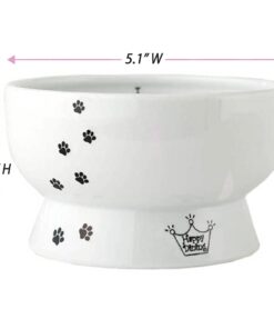 Alternative view of Necoichi Raised Cat Water Bowl, Elevated, with Measurement Lines, Dishwasher and Microwave Safe (Cat, Regular)