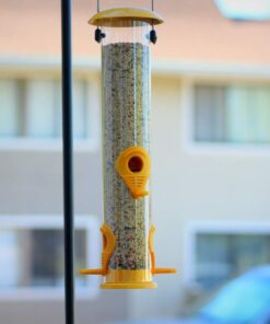 Ashman Bird Feeder Yellow Color (1 Pack), Metal Top and Bottom, Spacious Design, Attractive & Long Lasting, Fill it with Sunflower Black Oil Seeds, Clean and Fill, Great Gift for Friends and Family. 1 12 61iV7jcEy5L