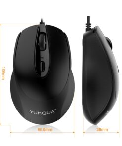 YUMQUA G222 Silent Computer Mouse Wired 2 Pack, Home & Office Optical USB Mouse, 800/1200 DPI Corded Mouse for Laptop Desktop Computer PC Chromebook 12 61iVkGiLBlL