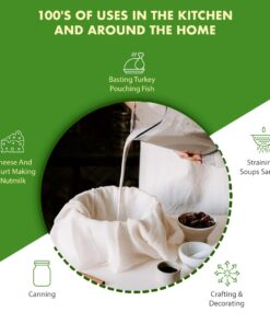 Regency Wraps 100% Cotton Cheesecloth for Basting Turkey, Canning, Straining, Cheesemaking, Natural Ultra-Fine, 9 sq ft, Pack of 4 Natural Ultra Fine 9 sq ft (Pack of 4) 10 61iXaI7d5iL