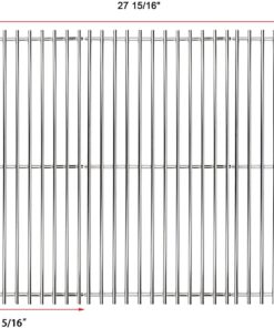 Hisencn 16 7/8" Grill Grates Replacement for Charbroil 463436213, 463436214, 463436215, 463420508, 463440109, 463441312, 463441514, Thermos 461442114, Stainless Steel Cooking Grate, G432-1800-W1 16 7/8" x 27 15/16" 12 61iXoKK5JCL