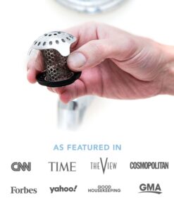 TubShroom Ultra Revolutionary Bath Tub Drain Protector Hair Catcher/Strainer/Snare Stainless Steel, 1-Pack, Silver Stainless Single 33 61iXphS9fjL