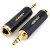 MOBOREST 3.5mm M to 6.35mm F Stereo Pure Copper Adapter, 1/8 Inch Plug Male to 1/4 Inch Jack Female Stereo Adapter, Can be Used for Conversion Headphone adapte, amp adapte, Black Fashion 2-Pack BLACK-2PCS
