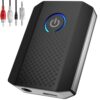 Bluetooth Transmitter Receiver for TV & PC, Bluetooth 5.2 Long Range Audio Transceiver for Home Stereo, Airplane, Dual Link, RCA Cable, aptX Low Latency Black 44 61iZXAs9QrL
