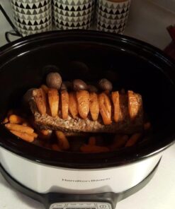 Hamilton Beach Programmable Slow Cooker with Flexible Easy Programming, 5 Cooking Times, Dishwasher-Safe Crock, Lid, 7 Quart, Silver 55 61ib9THbFtL