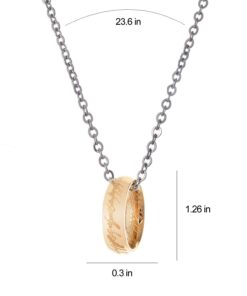 LUREME Engraved Gold Plated Stainless Steel Ring Pendant Chain Necklace A1000001 27 61ibrYzSwtL