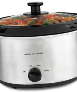 2-Quart Electric Oval Slow Cooker - Adjustable Temp, Entrees, Sauces, Stews & Dips, (Stainless Steel) 15 61ibwYMzPzL