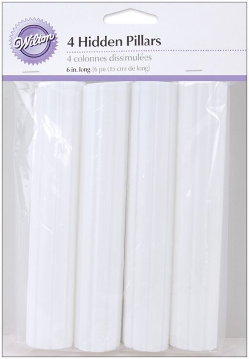 Wilton 4-Pack Hidden Pillar for Cakes, 6-Inch 6in