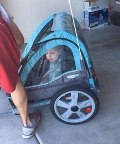 Instep Bike Trailer for Toddlers, Kids, Single and Double Seat, 2-In-1 Canopy Carrier, Multiple Colors Light Blue 36 61ic8nOaGtL