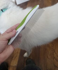 Dog Comb for Removes Tangles and Knots - Cat Comb for Removing Matted Fur - Grooming Tool with Stainless Steel Teeth and Non-Slip Grip Handle - Best Pet Hair Comb for Home Grooming Kit - Ebook Guide 35 61icDEqvnvL