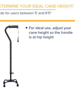 Hugo Quad Cane Adjustable for Right or Left Hand Black 1 Count (Pack of 1) 21 61idXgOmFTL