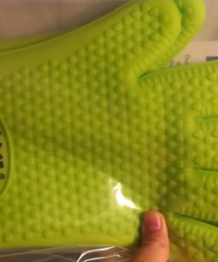 AYL Grilling Gloves, Heat Resistant Gloves BBQ Kitchen Silicone Oven Gloves, Safe Handling of Hot Food, Pots and Pans for Barbecue, Cooking, Baking - Internal Protective Cotton Layer 40 61idedzQ 0L