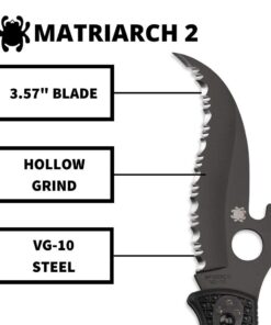 Spyderco Matriarch 2 Signature Knife with Emerson Opener and 3.57" VG-10 Black Reverse S Blade - SpyderEdge - C12SBBK2W Emerson Opener - Black Blade 22 61idfu9WXXL