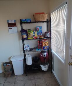 Amazon Basics 5-Shelf Adjustable, Heavy Duty Storage Shelving Unit (350 lbs loading capacity per shelf), Steel Organizer Wire Rack, Black, 36" L x 14" W x 72" H No Wheels 45 61ieQH6GTJL