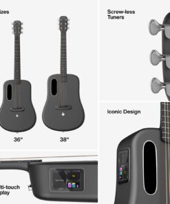 LAVA ME 3 Carbon Fiber Guitar Acoustic Electric Smart Guitar with Tuner, Recording and Beat Functions, Multiple Performance Effects, Beginners, Adults, Right Travel Guitar(38inch Space Grey Ideal Bag) 38 inch + Ideal Bag 11 61if7NFgV8L