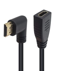 Poyiccot HDMI 2.0 Extension Cable 90 Degree, 2 Feet / 60cm HDMI Extender High Speed Left Angle HDMI Male to Female Extension Cable 60Hz, 4K 2K (F/M Left) 7 61ihp 6cwwL
