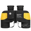 Hooway 7x50 Waterproof Fogproof Military Marine Binoculars w/Internal Rangefinder & Compass for Navigation,Boating,Fishing,and More Army Yellow 10 61il8FP8IAL