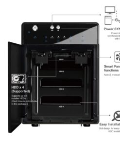 Mediasonic USB 3.2 4 Bay 3.5” SATA Hard Drive Enclosure – USB 3.2 Gen 2 10Gbps Type C | USB-C (HF7-SU31C) Support 18TB HDD HF7-SU31C 31 61imSBI9UBL