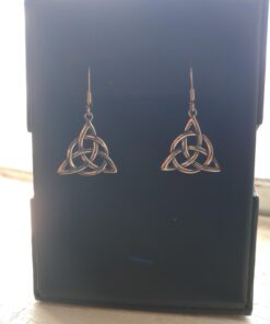 Amazon Collection Gold Plated Sterling Silver Celtic Triquetra Trinity Knot Triangle Drop Earrings 7 61irDWjM9PL