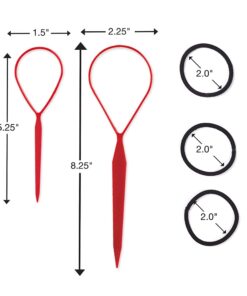 Conair Topsy Tail Hair Tool, Ponytail Hair Loop Styling Tool with Hair Ties Hair Styling Kit Included, 5-Piece Set Black 26 61isILHQ gL