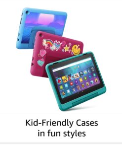 Amazon Fire HD 8 Kids Pro tablet- 2022, ages 6-12 | 8" HD screen, slim case for older kids, ad-free content, parental controls, 13-hr battery, 32 GB, Rainbow Universe 30 61isRJEVskL