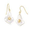 14K Gold Mother-of-Pearl Calla Lily Drop Earrings 20 61isbM vGdL
