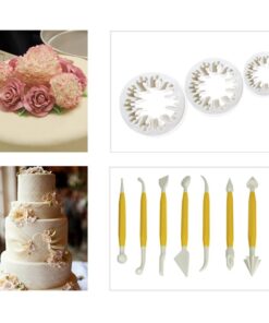 BIGTEDDY - 108pcs Cake Bakeware Sugarcraft Icing Decoration Kit with Flower Modelling Mold Mould Fondant Tools 25 61ivhK9V7GL