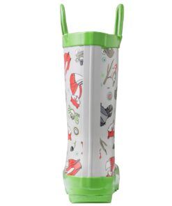 OAKI Kids Rubber Rain Boots with Easy-On Handles, Timber Critters, 11 Little Kid 11 61iwMcc GL