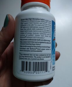 Doctor's Best High Absorption CoQ10 with BioPerine, Gluten Free, Naturally Fermented, Heart Health, Energy Production, 100 mg, 120 Count Unflavored 120 Count (Pack of 1) 39 61ixfpYD0LL 1