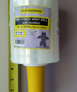 DIVISIONAL Mini Stretch Wrap Roll with Handle 5in x 1000ft Clear 80 Gauge Plastic Wrap Self Adhering Wrapping Moving Shipping Packaging Stretch Film Pallet Film 1 25 61iyuvDD4jL