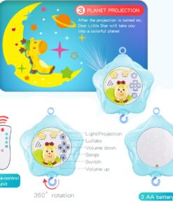 Baby Mobile for Crib, Crib Toys with Music and Lights,Remote, lamp, Projector for Pack and Play, for Ages 0+ Months (Blue-Forest) Blue-Forest 32 61izjYAJjkL