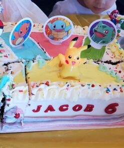 DecoSet® Pokemon Light Up Pikachu Cake Topper, 4 - Piece Decoration Set, Birthday Decorations For All Size and Shape Cakes Original Version 40 61izv7NpoAL