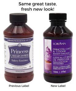Lorann Oils Princess Cake and Cookie Bakery Emulsion: Regal Flavor Blend, Perfect for Enhancing Sweet, Cake-like Undertones in Baked Goods, Gluten-Free, Keto-Friendly, Unique Flavor Blend Essential 4 Fl Oz (Pack of 1) 6 61izwxxZufL 1