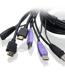 IOGEAR 2-Port USB HDMI Cabled KVM Switch - 1920 x 1200 60Hz - Hotkey or Remote Button Switch - 2.1 Stereo - USB 2.0 Mouse Port Can Be Used As USB Hub and USB Peripheral Sharing - Mac / Win - GCS62HU 13 61izzSREBNL