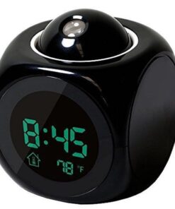 Alternative view of GPCT Projection Alarm Clock (Digital LCD Voice Talking Function, LED Wall/Ceiling Projection, Alarm/Snooze/Temperature Display, 12hr/24hr, Bedside Alarm Clock) - Black