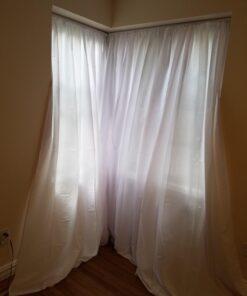 iDesign Cameo Metal Expandable Constant Tension Shower Curtain Rod for Master, Guest, Kids' Bathroom, Adjustable from 26-42", White Set of 1 26"-42" 37 61j0aiPJDML