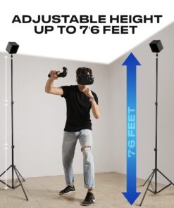 Skywin VR Tripod Stand (Black) - HTC Vive Compatible Sensor Stand and Base Station for Vive Sensors or Oculus Rift Constellation (2 Pieces) 1 Pack Black 23 61j13lUc4cL