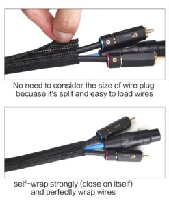 Alternative view of Alex Tech 25ft - 1/2 inch Cord Protector Wire Loom Tubing Cable Sleeve Split Sleeving for USB Audio Video Power Cord – Protect Cat from Chewing - Black 1/2"-25ft