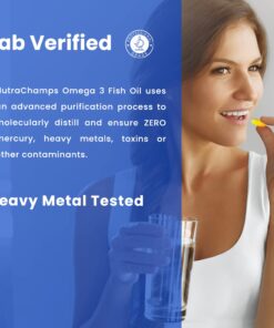 Omega 3 Fish Oil Supplements 3600mg with EPA & DHA | High Potency Omega 3 Supplement to Support Heart, Brain, Joints, Skin, Eyes & Immune Health | 180 Natural Lemon Burpless Fish Oil Capsules 28 61j3BBY0yNL