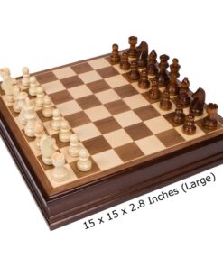 Catherine Chess Inlaid Wood Board Game with Wooden Pieces, Large 15 x 15 Inch Set 4 61j3RAh9pEL