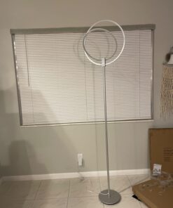 Brightech Eclipse Dimmable LED Floor Lamp, Modern Torchiere Floor Lamp for Living Rooms & Offices – Super Bright Tall Lamp with Dimmable Options for Reading, Standing Lamp Living Room Décor - Silver 39 61j4CZS4mKL