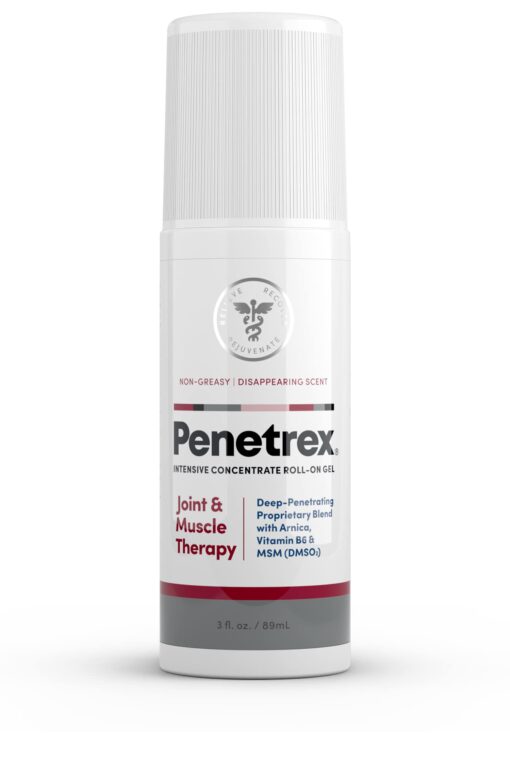 Penetrex Joint & Muscle Therapy – Soothing Relief for Back, Neck, Knee, Hands, Feet & Nerves – Maximum Strength Premium Whole Body Rub with Arnica, Vitamin B6 MSM & Boswellia – 3oz Roll On Gel