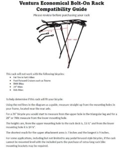 Ventura Economical Bolt-On Bicycle Carrier Rack, Adjustable Fit for 26"/28"/700c, Steel , Black 30 61j60aazhL