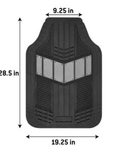 BDK Two-Tone PolyPro Car Seat Covers Full Set with Motor Trend Heavy Duty Rubber Car Floor Mats, Black & Gray – Interior Covers for Auto Truck Van SUV Black & Grey 21 61jARxgarL