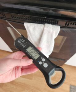 Meat Thermometer Digital, Waterproof Instant Read Meat Thermometers for Grilling and Cooking. Food Thermometer, Kitchen Gadgets, Accessories with Bottle Cap Opener for Kitchen, BBQ, Grill… Black 42 61jAqrJ9jL