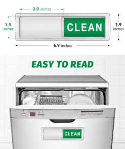 Alternative view of Cimkiz Dishwasher Magnet Clean Dirty Sign Shutter Only Changes When You Push It Non-Scratching Strong Magnet or 3M Adhesive Options Indicator Tells Whether Dishes Are Clean or Dirty (Silver) 1.silver