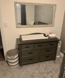 Evolur Belmar Double Dresser in Rustic Grey, Comes Assembled, Included Anti-Tip Kit, Seven Spacious Drawers, Dresser For Nursery, Bedroom, Wooden Nursery Furniture 33 x 18 x 54 inches 21 61jCl2pBnvL