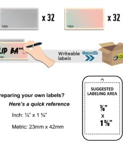 Cubic Ape Slide Top Tins for Lip Balm, Solid Cologne (0.25 oz, 32-Pack, w/Labels) - (Extra Small) Empty Metal Cosmetics Containers with Sliding Lids (Gloss White) Gloss White 9 61jDNYDZWYL