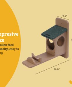 Birds Choice SNSQJAR Recycled Squirrel Jar Feeder, Squirrel Feeders, 7-1/4"L X 19"W X 15-3/4"H, Taupe w/ Green Roof 29 61jDQVxgj6L